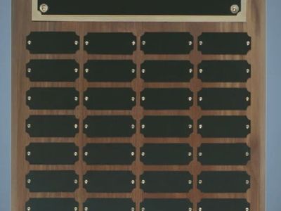 36 plates Walnut Perpetual Plaque