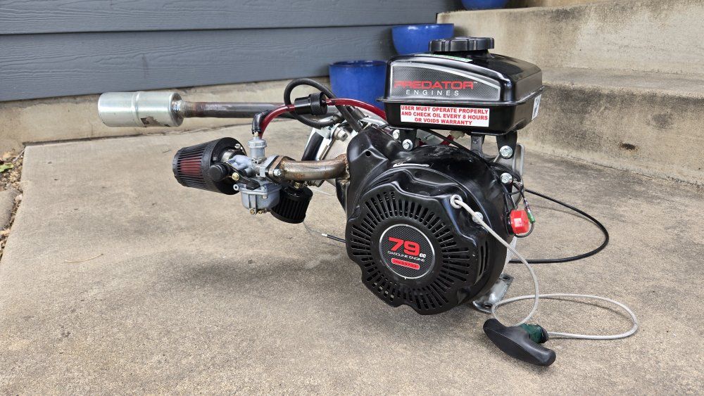 Predator 79cc Gasoline Engine with Upgraded Carburetor, Exhaust, Clutch