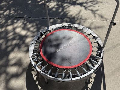 NYCAN Fitness Rebounder Mini Trampoline with Adjustable Handlebar for Home Exercise and excess kid energy burn - $25 obo