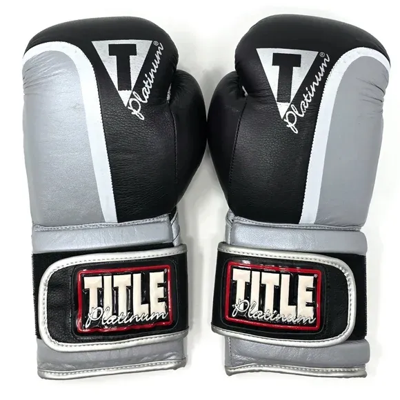 Title Platinum Leather Boxing Gloves Medium 12 Oz Training Gloves