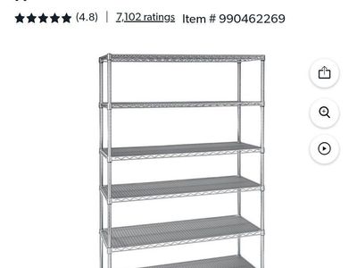 Two Brand New Heavy Duty 6 Shelf Wire Shelving with optional wheels