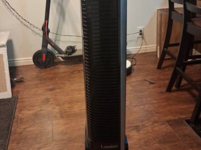 Lasko T48415 48in Oscillating Pedestal Tower Fan with Remote Control, Black