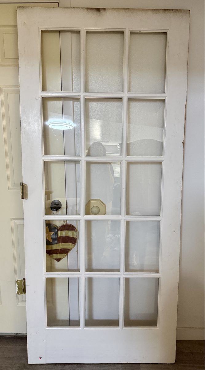 Vintage style 15 glass pane door- solid wood