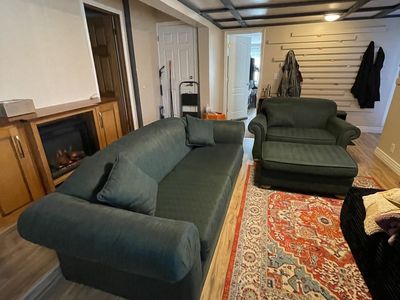 Hunter Green Sofa, Loveseat, and Ottoman