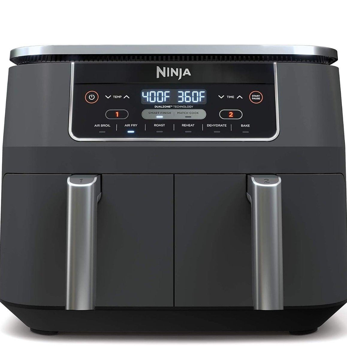 Ninja DZ201 Foodi 8 Quart 6-in-1 DualZone 2-Basket Air Fryer with 2 Independent Frying Baskets