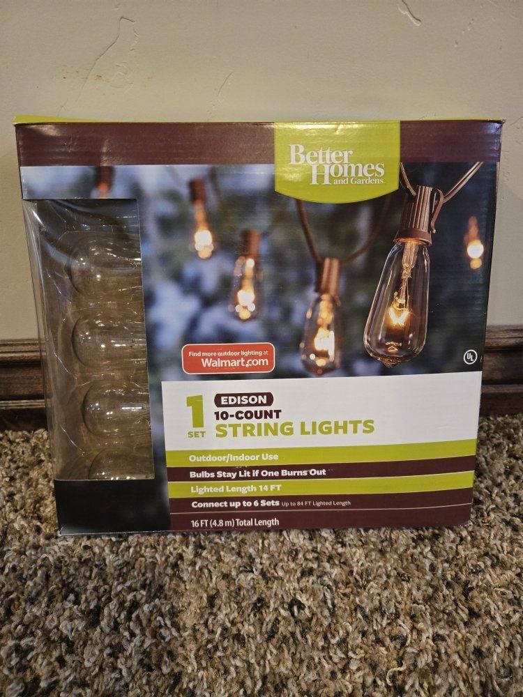 Edison 10-Count String/Cafe Lights 14 FT