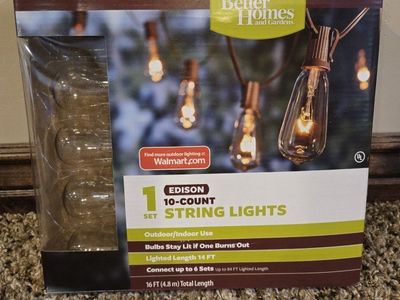 Edison 10-Count String/Cafe Lights 14 FT