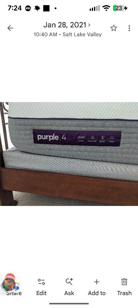 Purple 4 King Size Mattress & Solid Flat Foundation