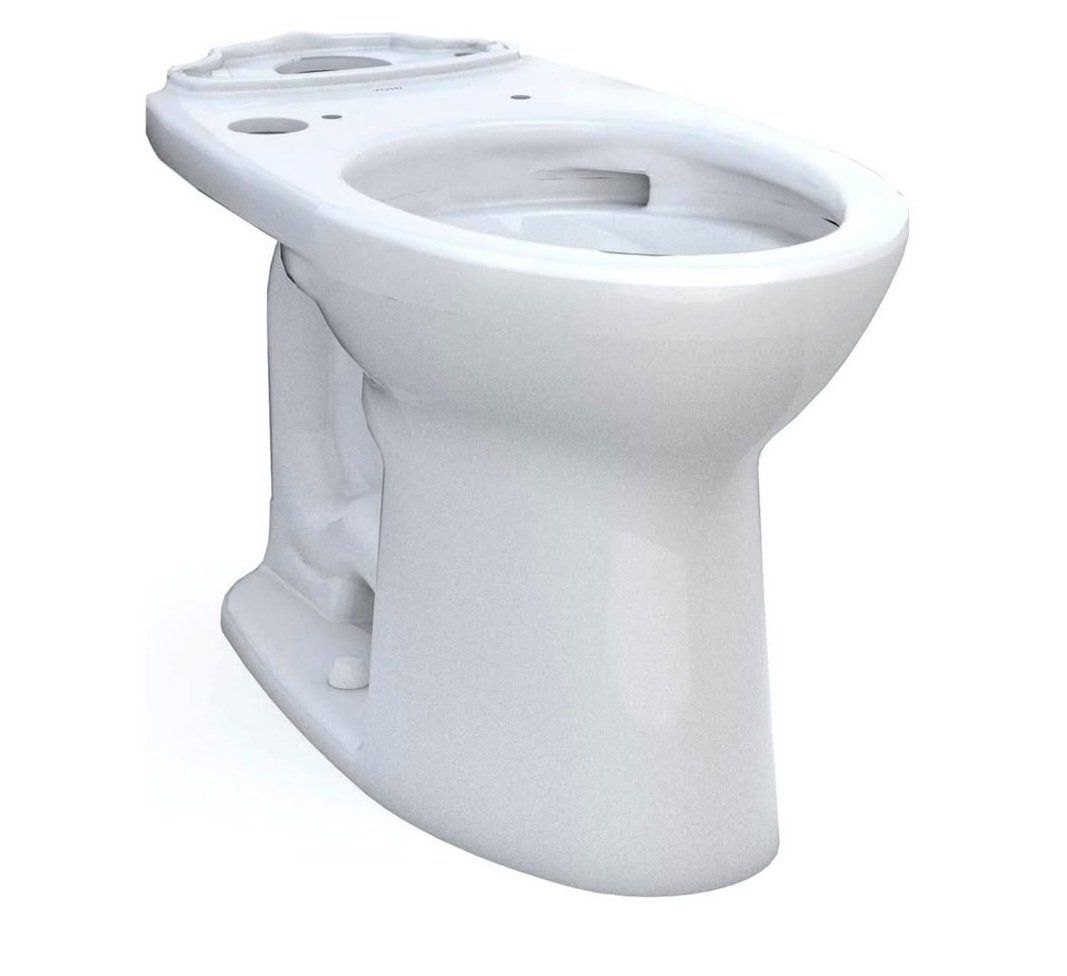 Drake Elongated Universal Height TORNADO FLUSH Toilet Bowl with 10 Inch Rough-In and CEFIONTECT, WASHLET+ Ready, Cotton White