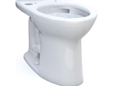 Drake Elongated Universal Height TORNADO FLUSH Toilet Bowl with 10 Inch Rough-In and CEFIONTECT, WASHLET+ Ready, Cotton White