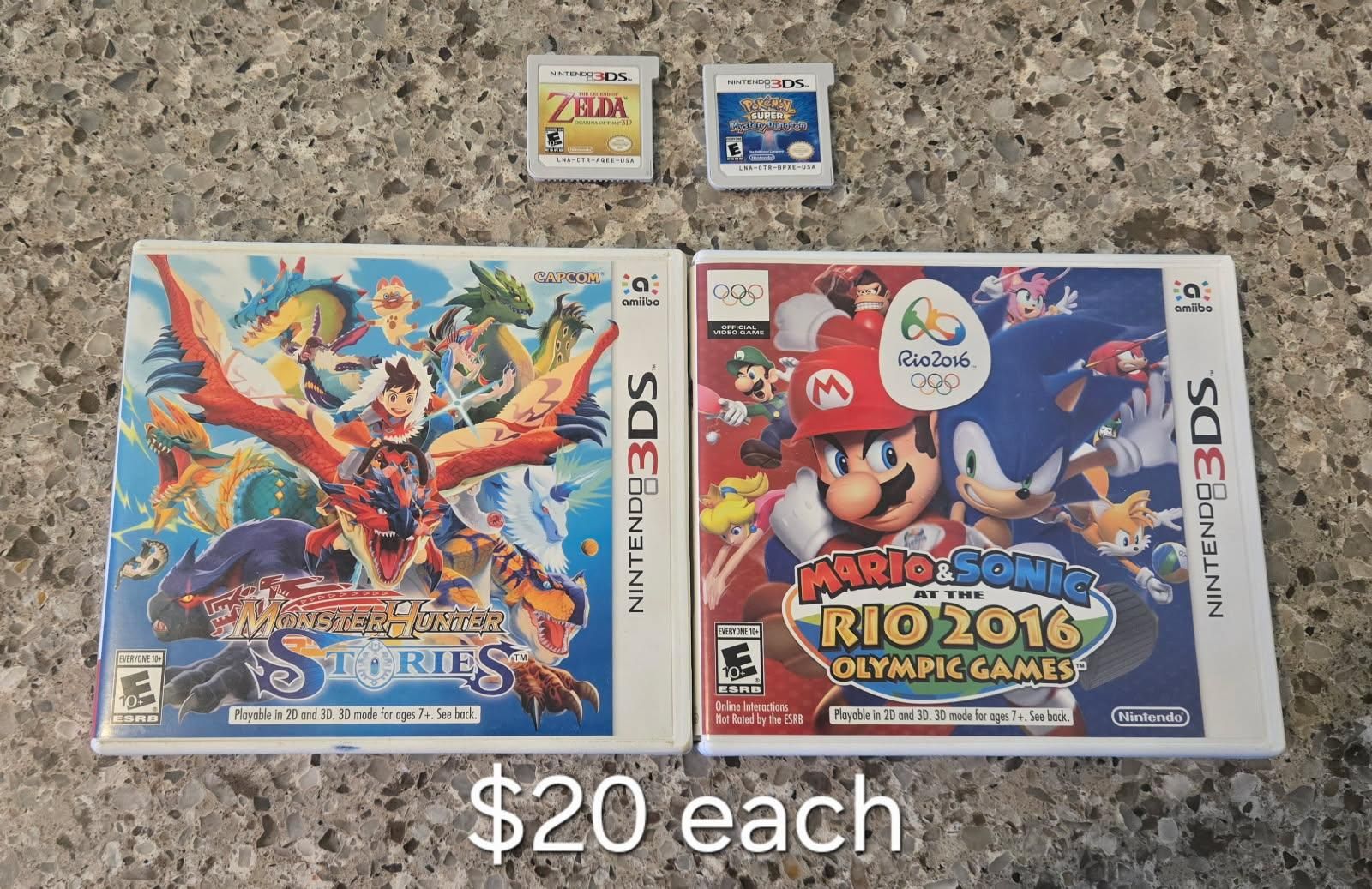 Nintendo 3ds games $20 each including Zelda Ocarina of Time! trades considered!