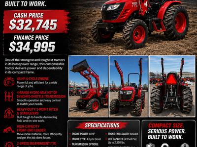 NEW TYM 4820 TRACTOR & LOADER – 48 HP!