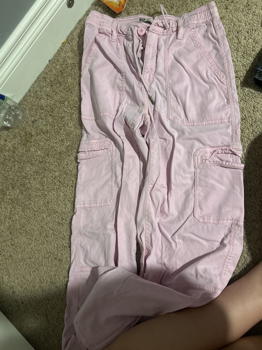 SO Pink Cargo Pants - Women's Casual Trousers, Size Small