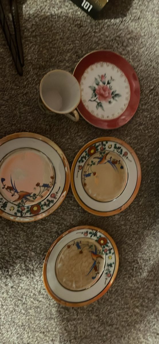 Vintage Hand-Painted Porcelain Teacup & Saucer Collection - Mixed Floral & Bird Designs
