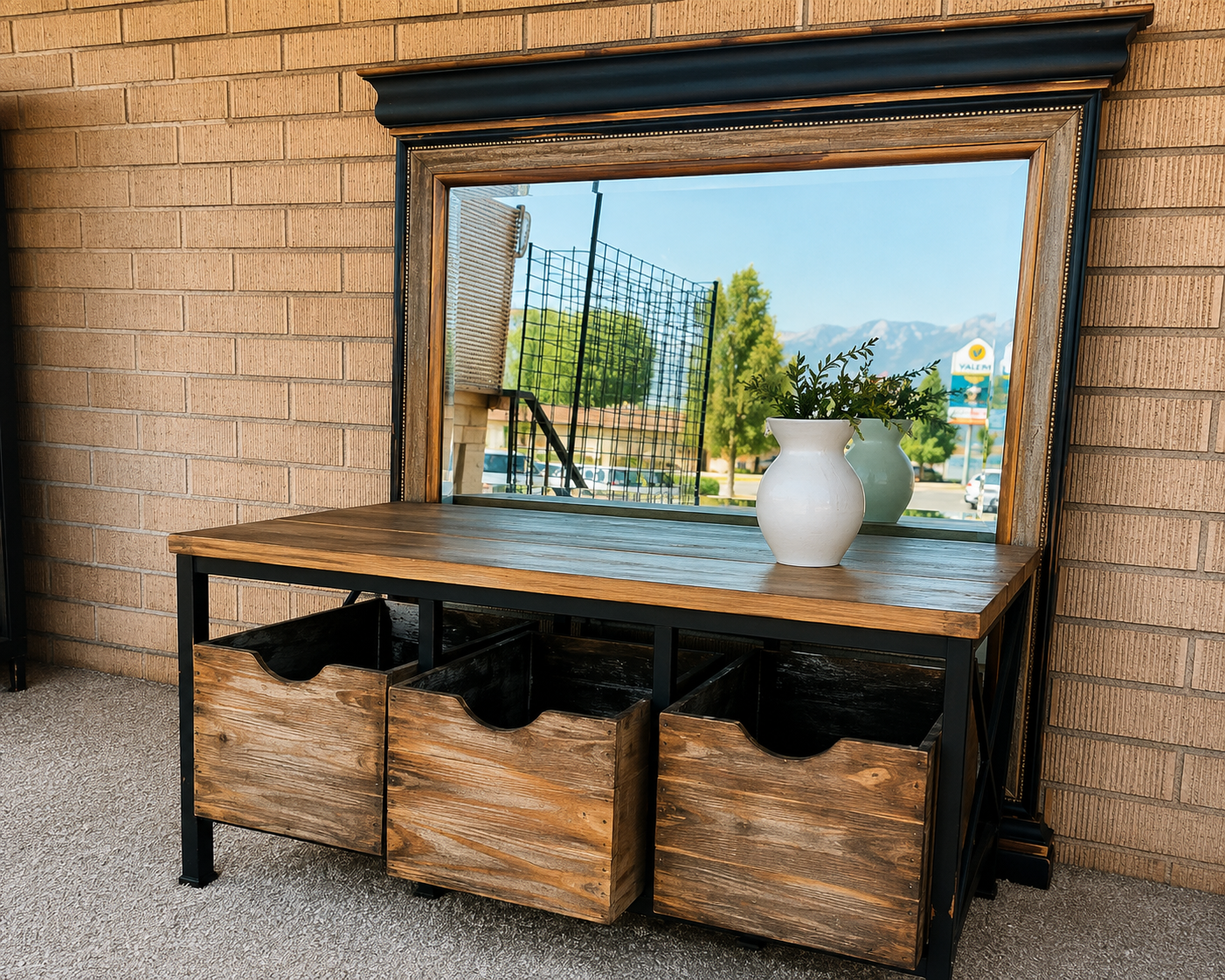 Elegant Hand-Refinished Entryway Bench with Storage, Hand Refinished