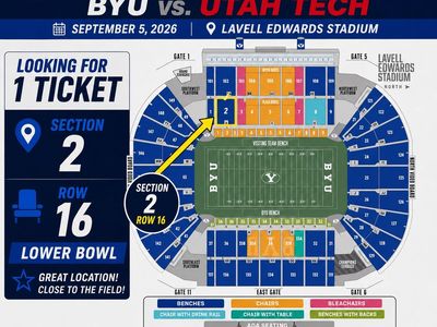 ISO 1 Ticket BYU vs Utah Tech Section 2 Row 16