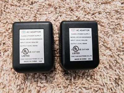 Yang Yuan Electronic AC Adaptor Model GPU351200300WAOO 12VAC 300mA Set of 2