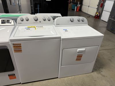 NEW WHIRLPOOL TOP LOAD WASHER & ELECTRIC DRYER SET