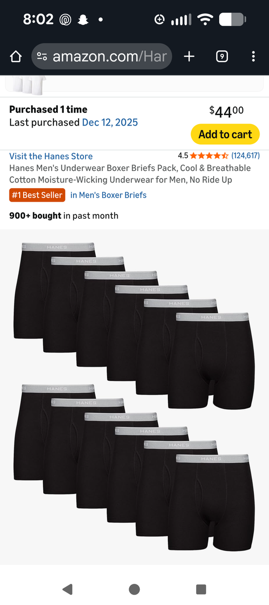 XXL Hanes underwear.