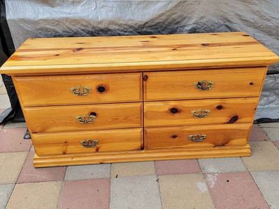 6 Drawer Solid Pine Wood Dresser