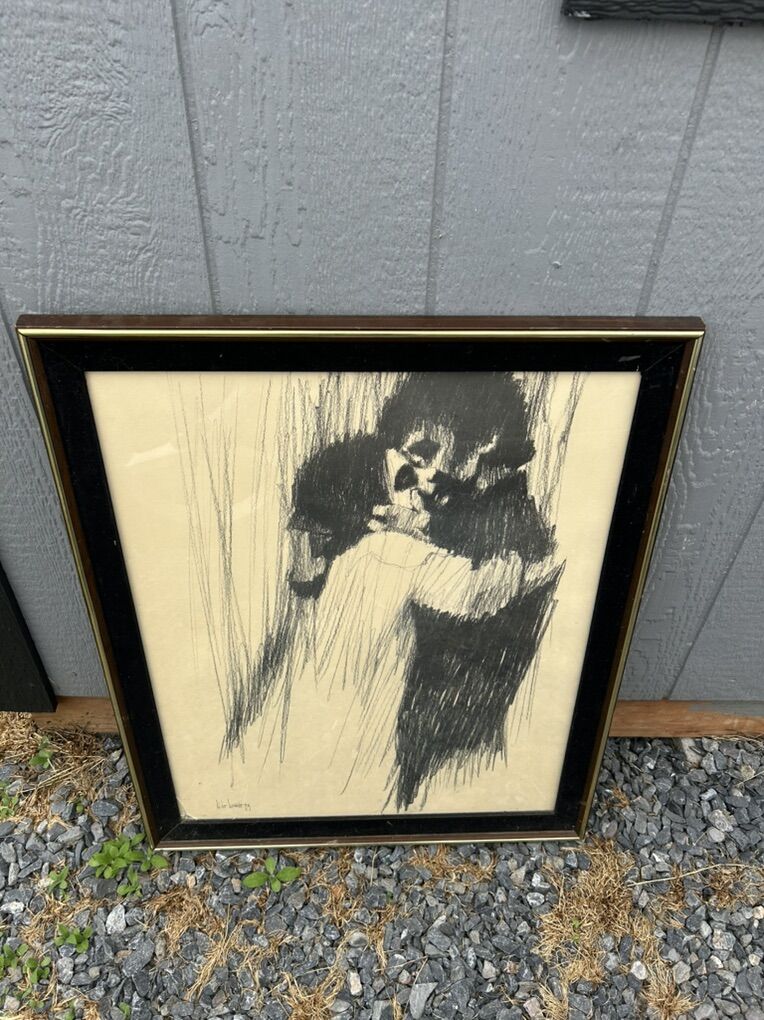 Aldo Luongo 1969 Charcoal Lithograph