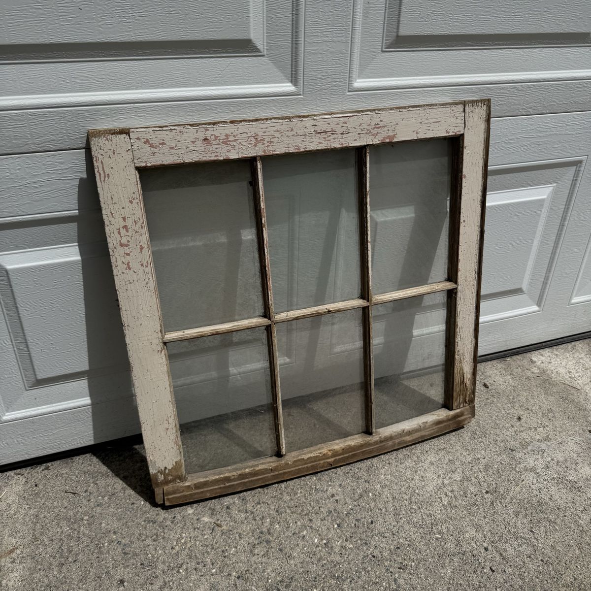 Antique Vintage Shabby Chic 6 Pane Farmhouse Window 24” x 23”