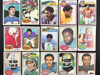 Vintage 1970s Topps Football Trading Cards Lot of 15 - Csonka, Alzado, Bethea