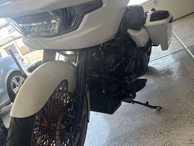 2024 Harley-Davidson Road Glide White Touring Motorcycle Custom Wheels Upgrades