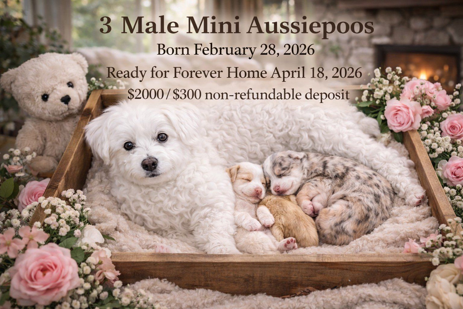 Beautiful Aussiedoodle (Aussiepoo) Puppies