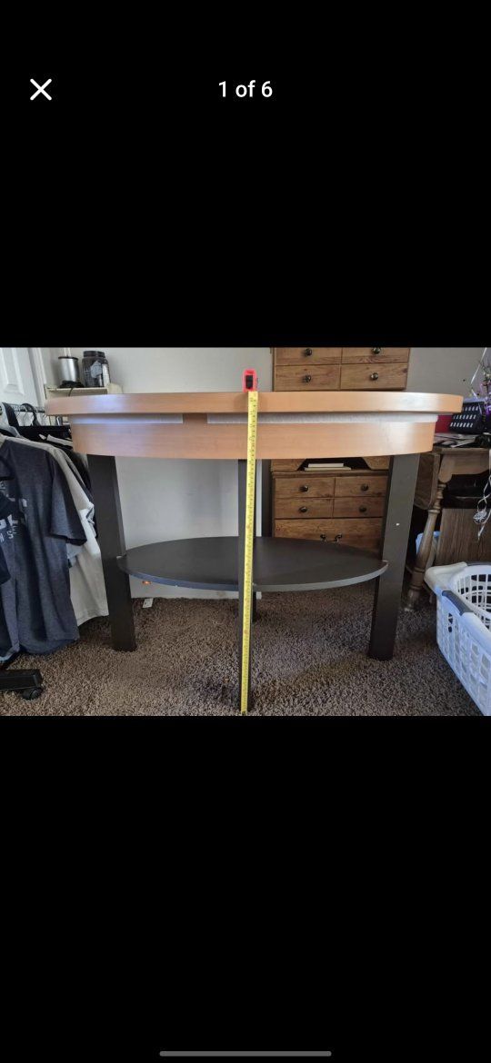 Oval Two-Tier Table - 47.5"L x 27.5"W x 35.5"H