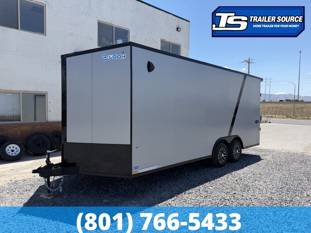 8.5x20 Look Element Elite Enclosed Car Hauler Trailer - 10K GVWR - .080 PolyCor, Alloy Wheels, Black Out Package, Finished