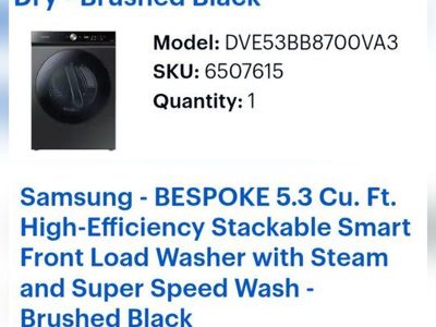 Like New Samsung washer and dryer
