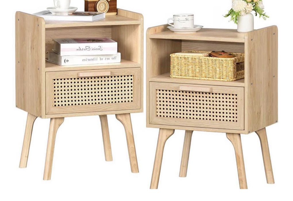 Rattan Nightstands - Set Of 2 – Natural Boho Style