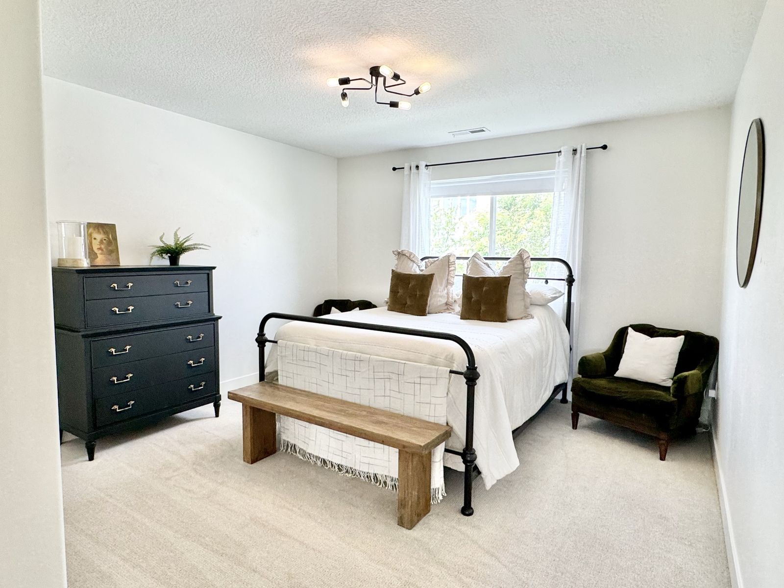 Black | Metal | Bed | Queen Size | Headboard | Footboard | Boxspring | Modern Farmhouse