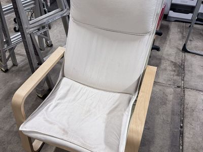IKEA Poäng Armchair - Light Wood Frame, Cream Cushions - Good Condition