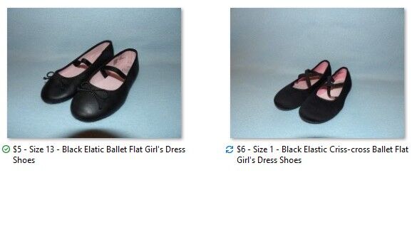 Wonder Nation Black Ballet Flat Girl's Dress Shoes - Size 13 & Size 1 - Nice Condition