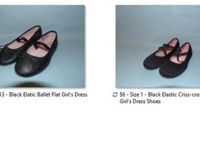 Wonder Nation Black Ballet Flat Girl's Dress Shoes - Size 13 & Size 1 - Nice Condition