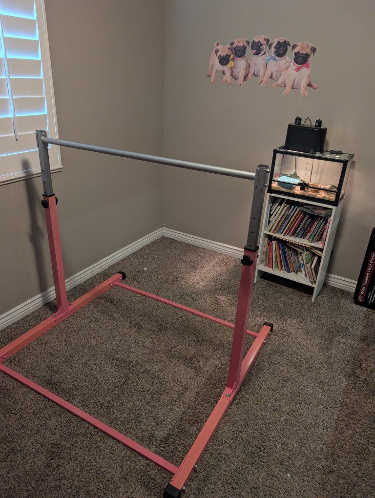 Adjustable Gymnastics Kip Bar - Pink Home Training Bar