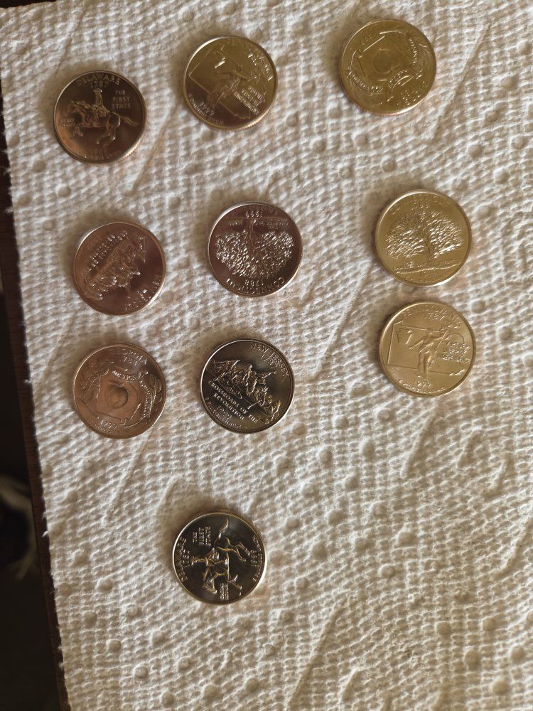 1999p& dCollectible US State Quarters Lot - unCirculated Condition (Assorted States)2 5 dollars a set 10 coin set