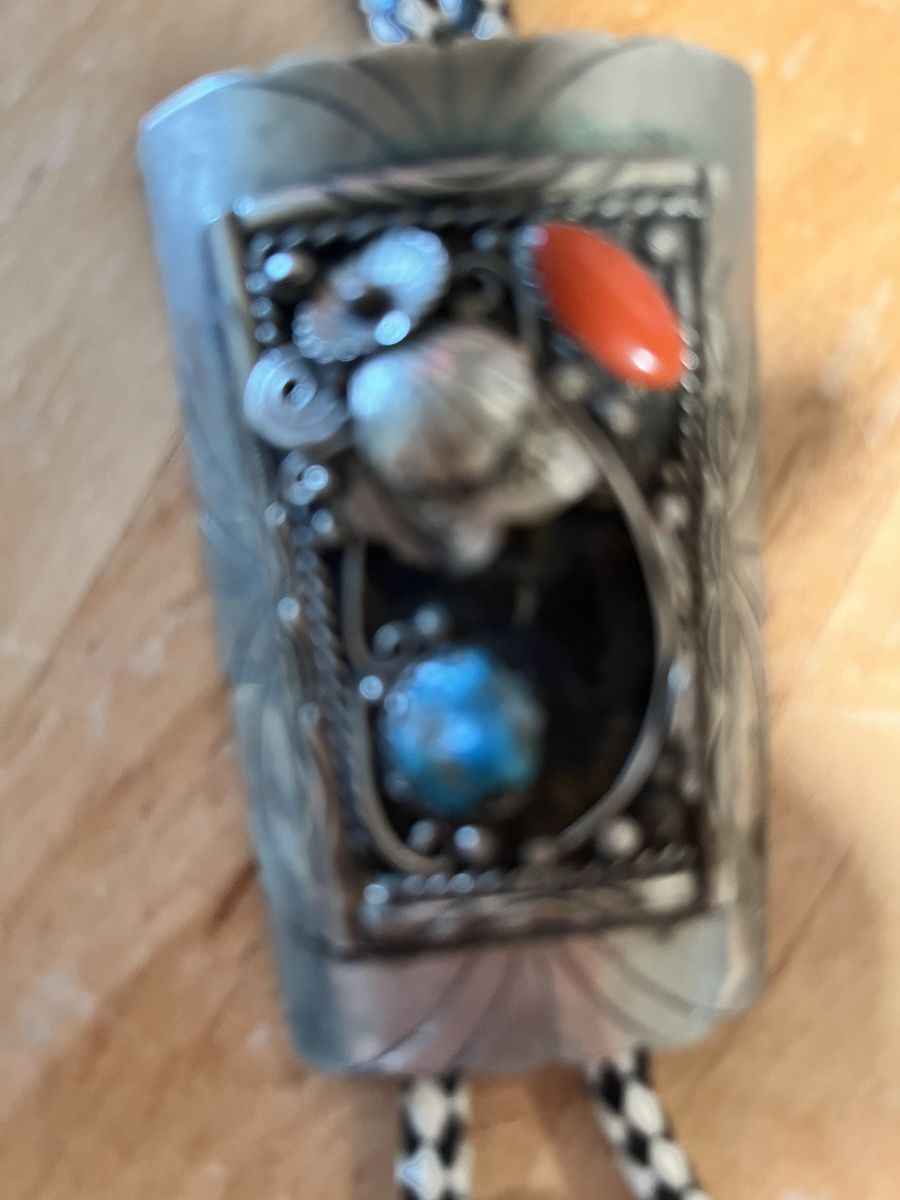 Silver bolo tie
