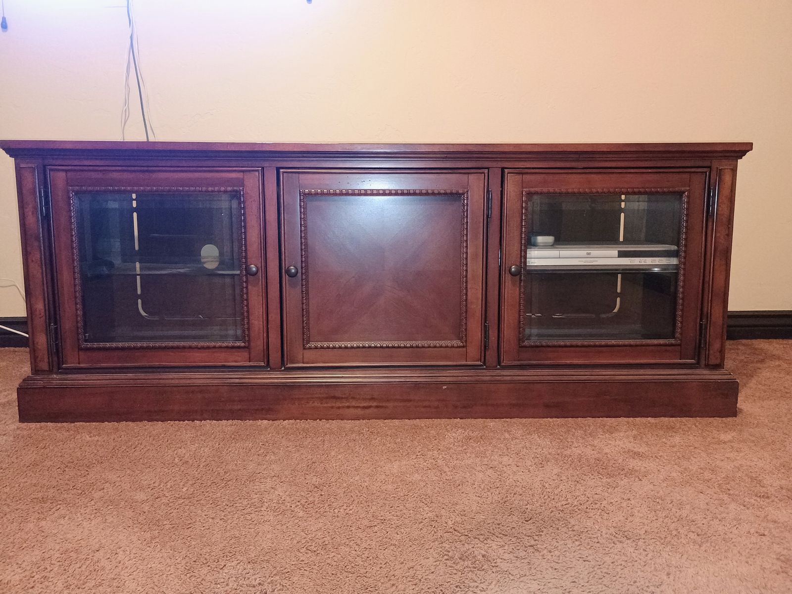 Real Solid Wood TV Stand with Storage 65" wide x 20.5" deep x 25" high