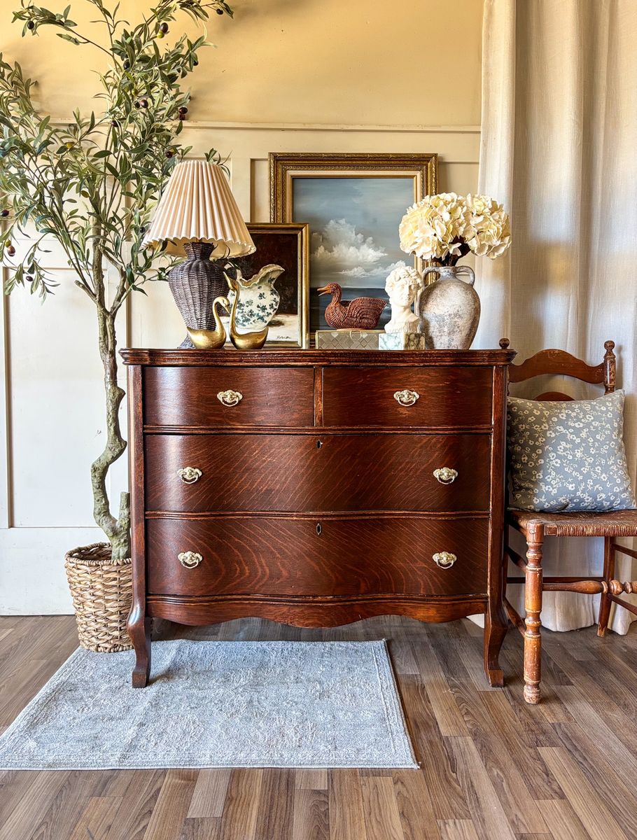 *FREE DELIVERY* Antique Serpentine Dresser