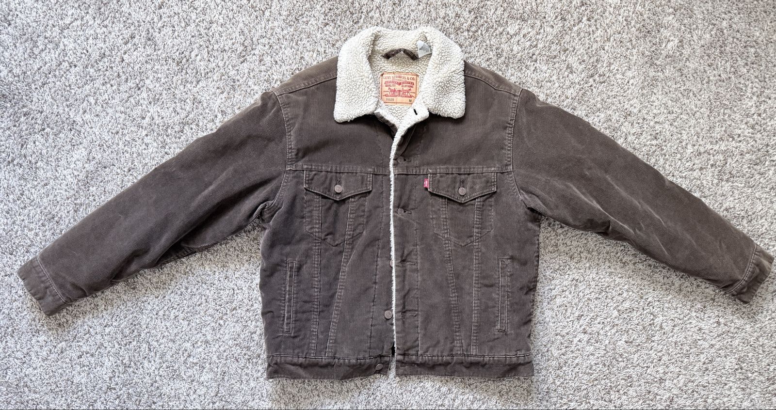 Levi Strauss & Co. Brown Corduroy Sherpa Trucker Jacket Size M
