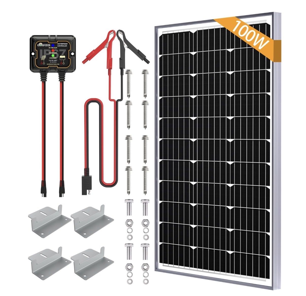 Brand new! 100W Solar Battery Charger Solar Battery Maintainer + Smart 10A MPPT Charge Controlle