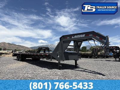 8.5x36 Lamar FD Gooseneck Equipment Trailer - 25.9K GVWR - 12k Axles, Max Ramps