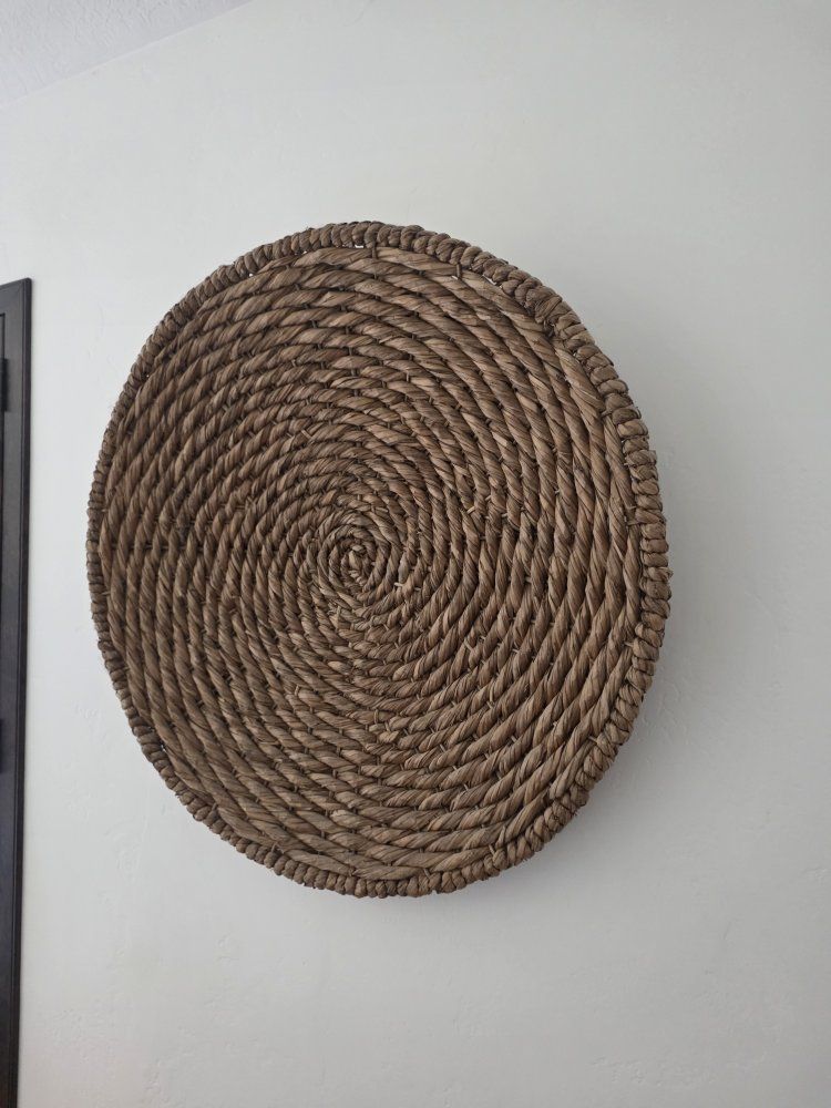Woven Seagrass Wall Decor Round Plate 30 inches