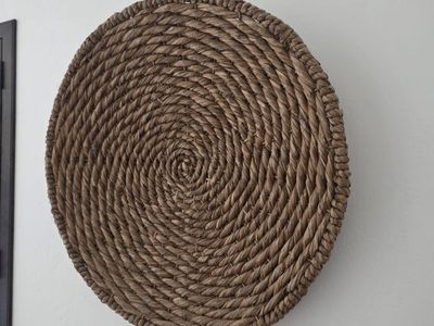 Woven Seagrass Wall Decor Round Plate 30 inches