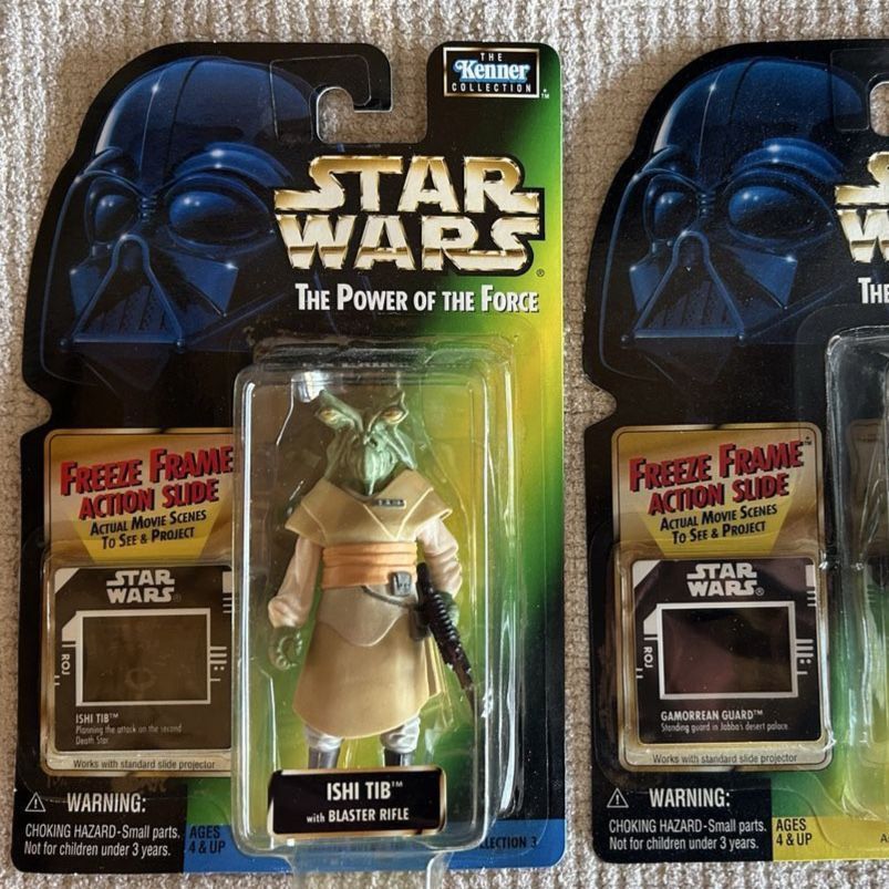 ISHI TIB w/Blaster 1996 Star Wars The Power of The Force Freeze Frame Green Card Figure