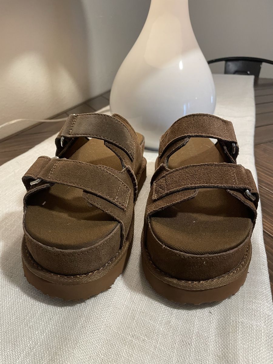 Brown Suede Platform Sandals