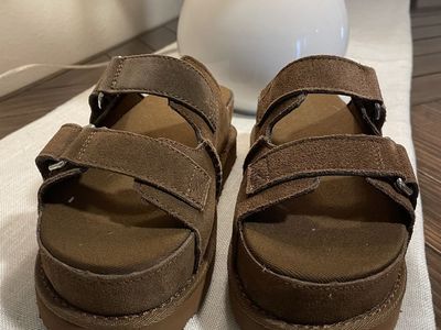 Brown Suede Platform Sandals